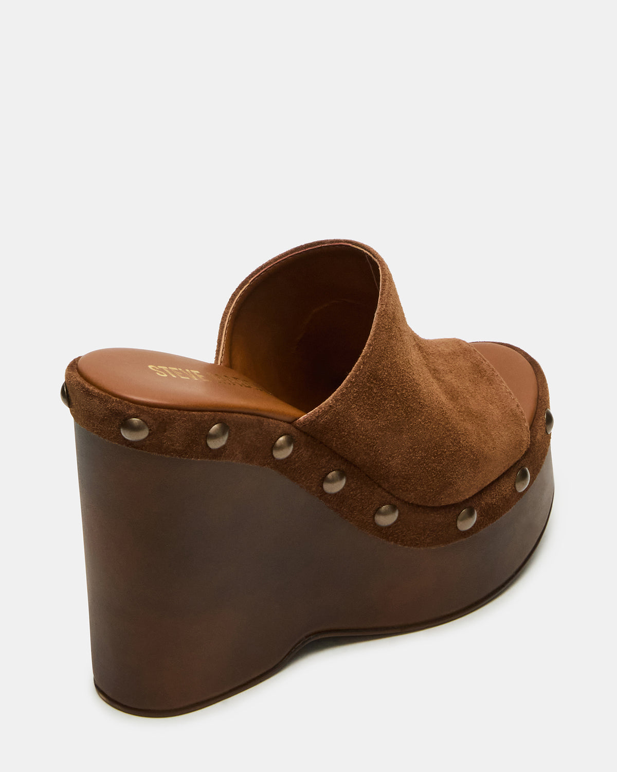 JOVIE Chestnut Suede Platform Studded Wedge Women's Sandal