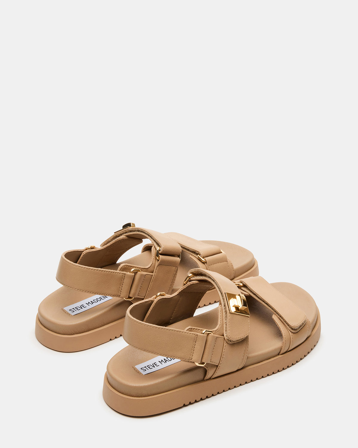 MONA Beige Leather Flatform Women's Sandal