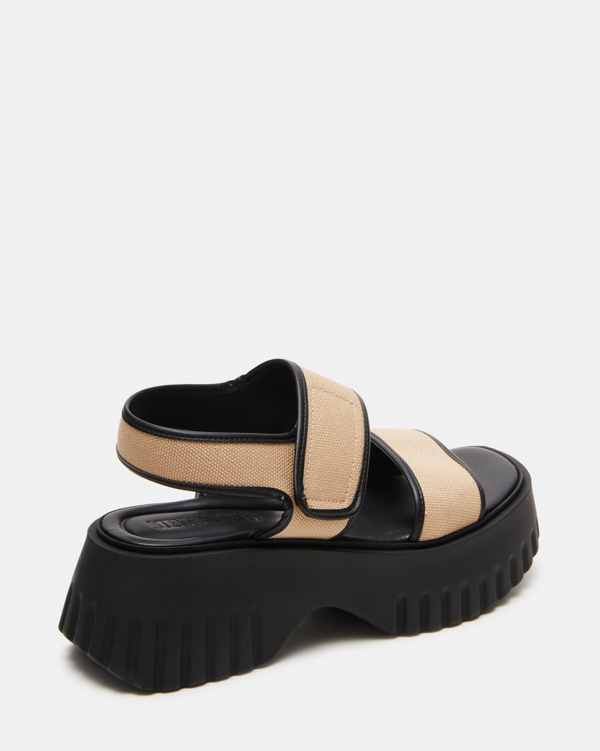 GROVER Black/Tan Women's Square-Toe Platform Sandal