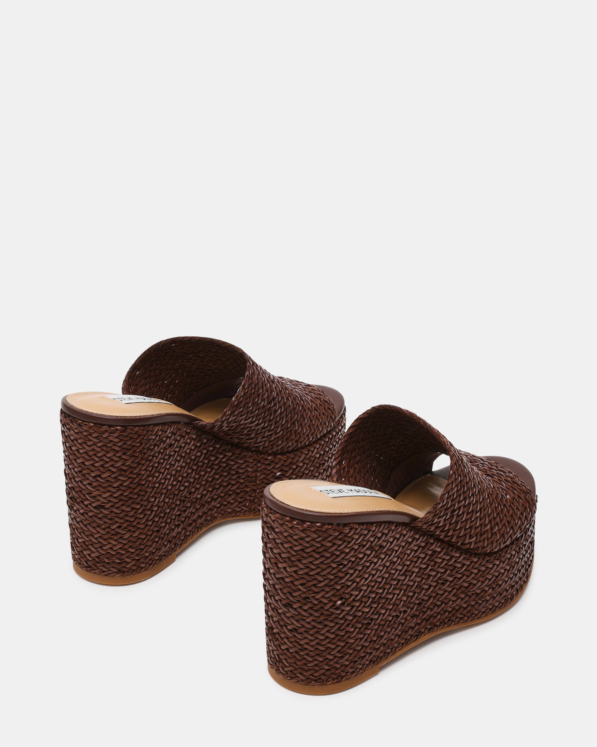CASSI Brown Platform Raffia Wedge Women's Sandal