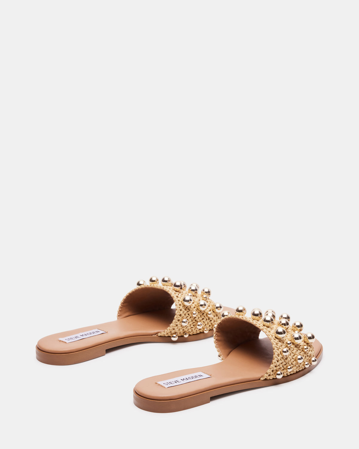 KEELY Natural Raffia Women's Studded Slides