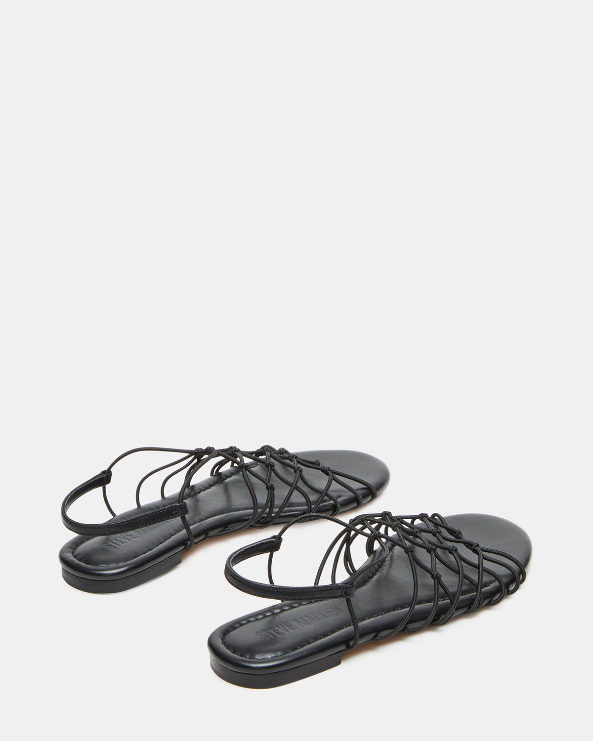LIBRA Black Women's Strappy Flat Sandal Steve Madden BLACK