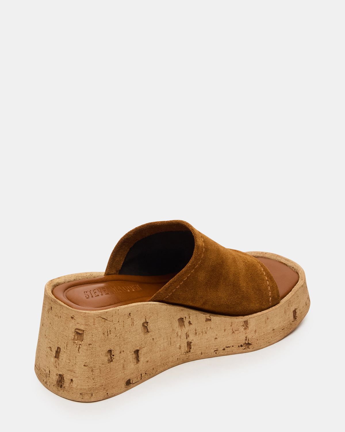 CELLAR Chestnut Suede Platform Wedge Square-Toe Women's Sandal