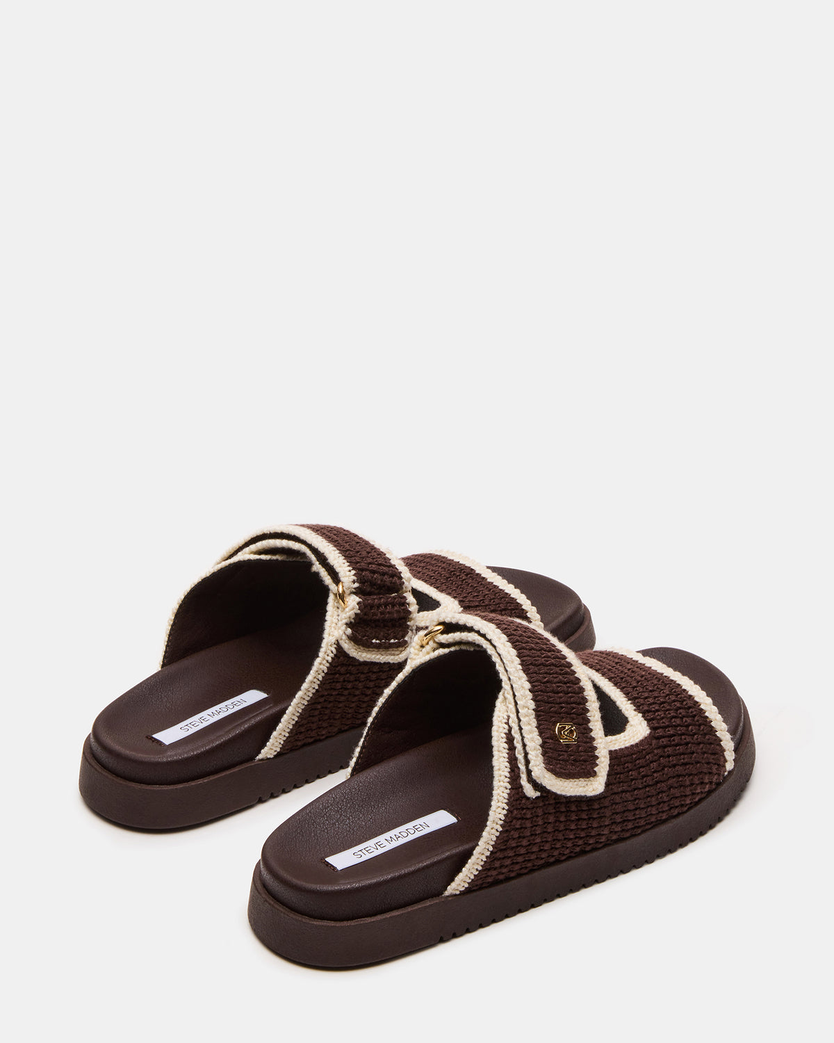 MAYSIE Brown Multi Woven Flatform Footbed Slide Women's Sandal Steve Madden BROWN MULTI