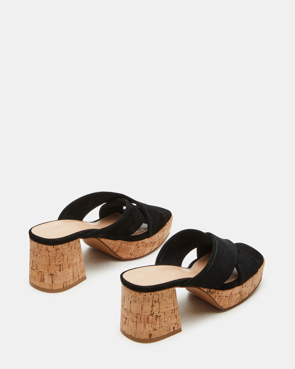 MARSDEN Black Suede Women's Platform Square-Toe Mule Sandal