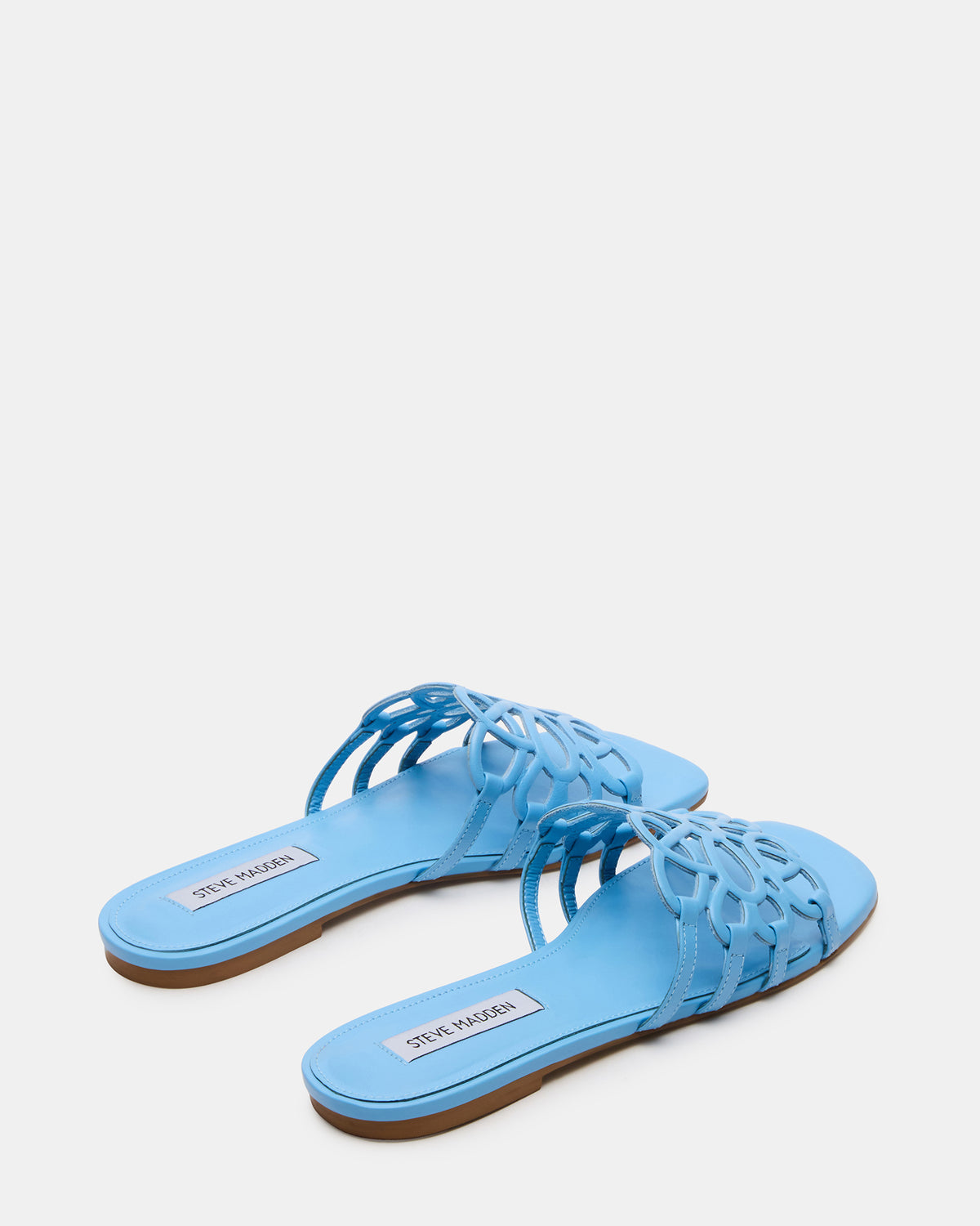 LOTUS Blue Leather Square-Toe Slide Women's Sandal