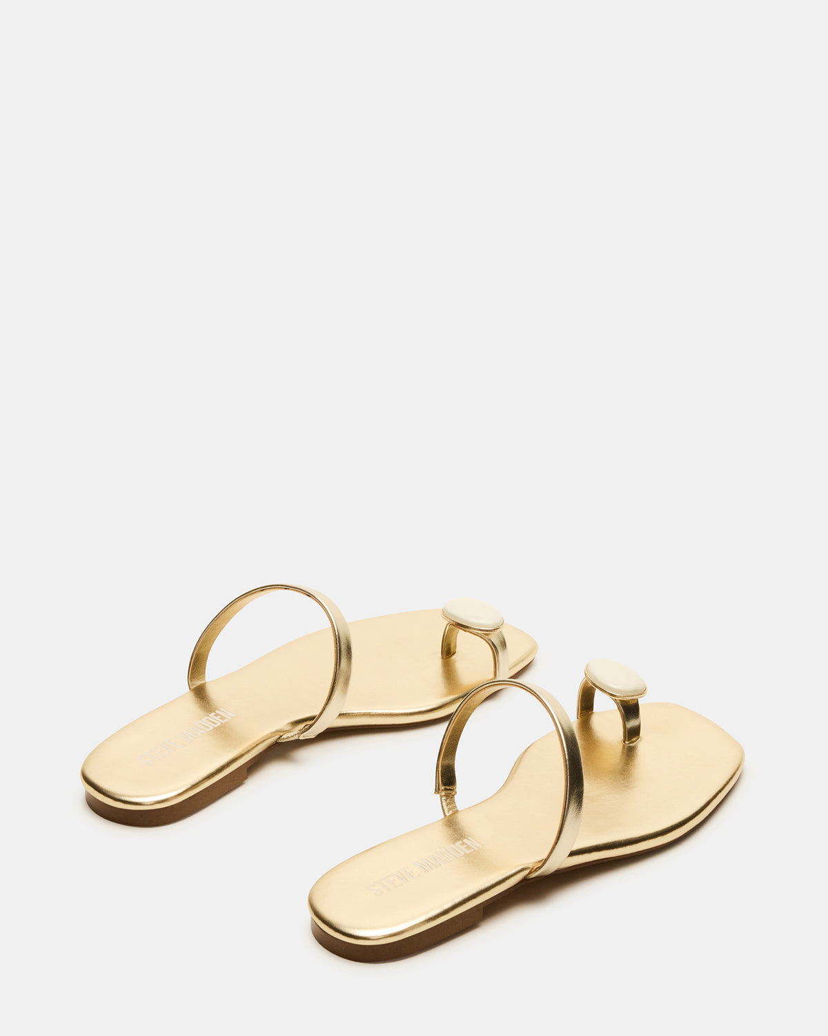 TAMARA Gold Flat Square-Toe Women's Sandal