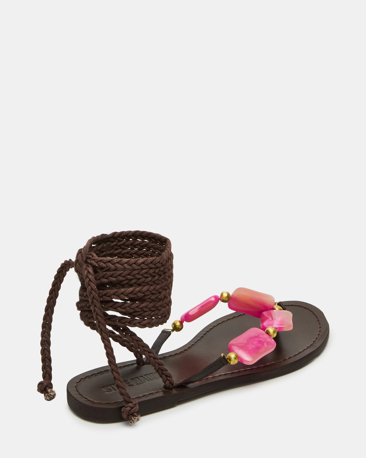 TASHA Pink Multi Strappy Lace-Up Flat Women's Sandal