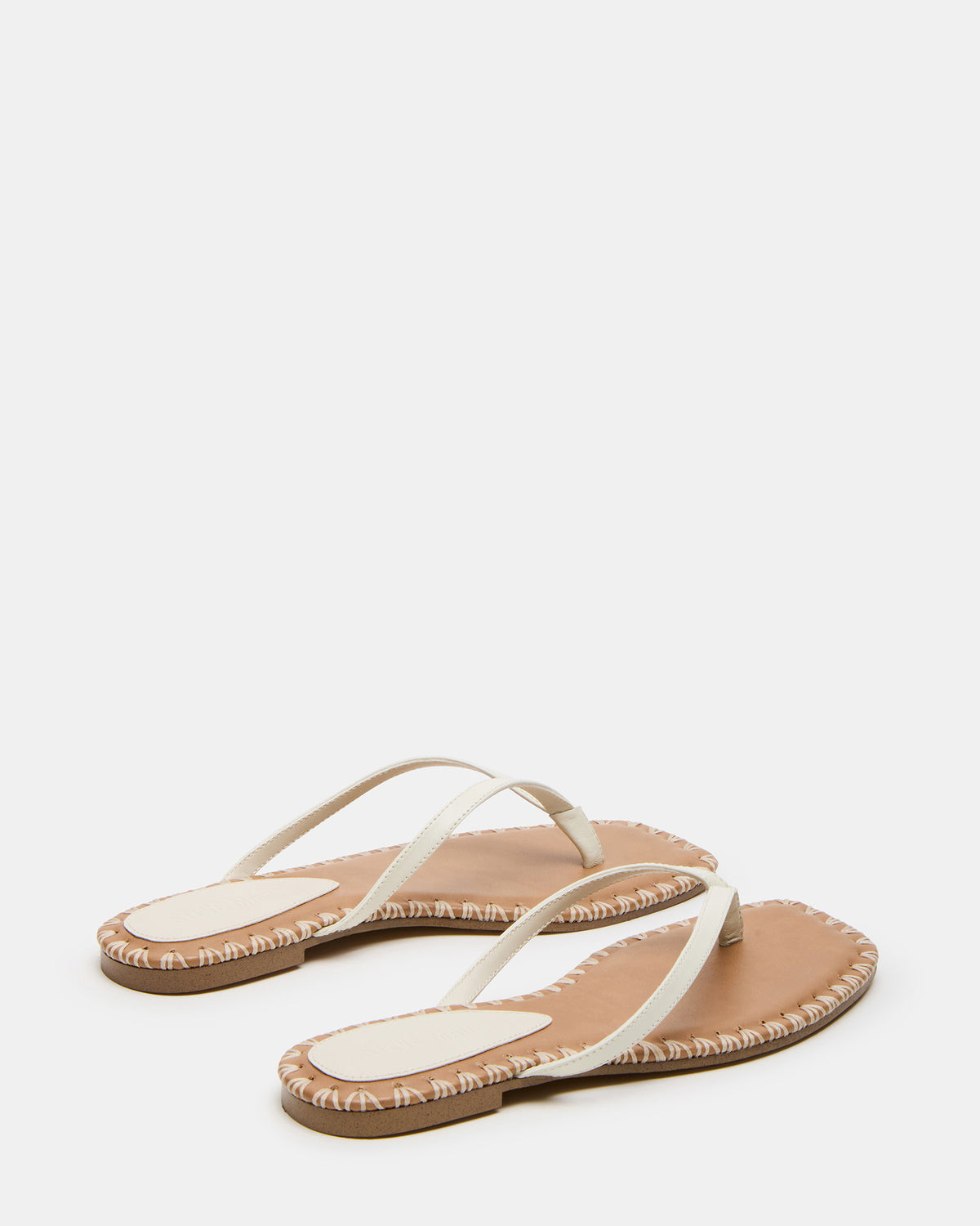 MARELLA Bone Leather Women's Thong Square-Toe Sandal