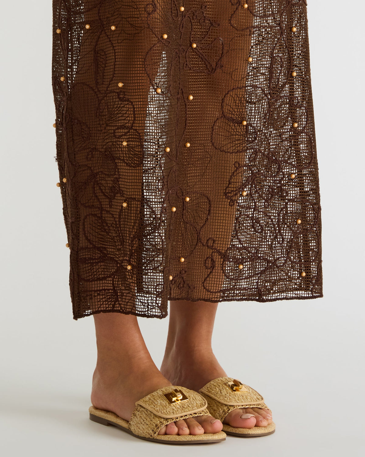 MORELAND Sequin Yellow Quilted Slide Women's Sandal