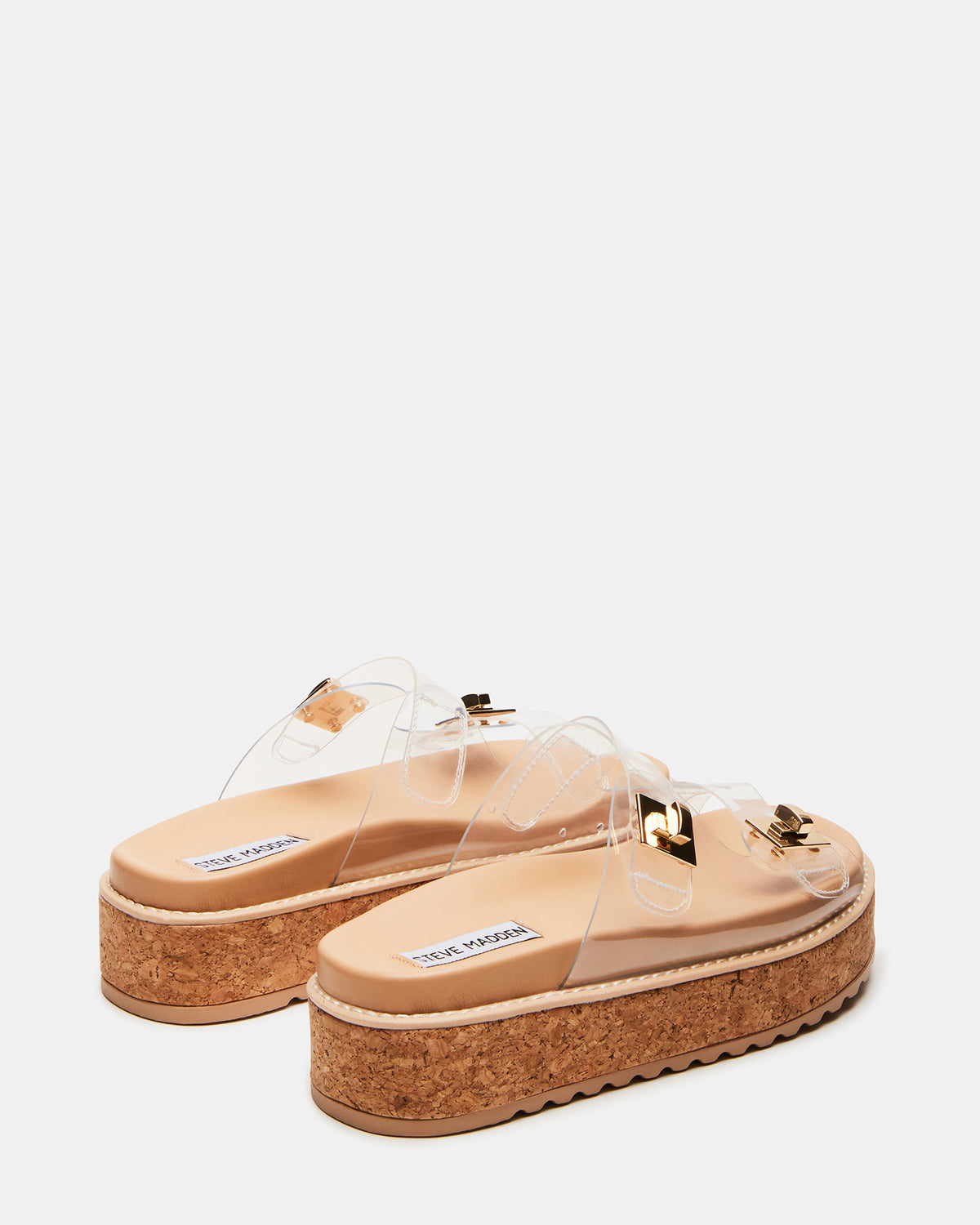 BIGSCHMONA Clear Suede Women's Platform Slide Sandal Steve Madden CLEAR