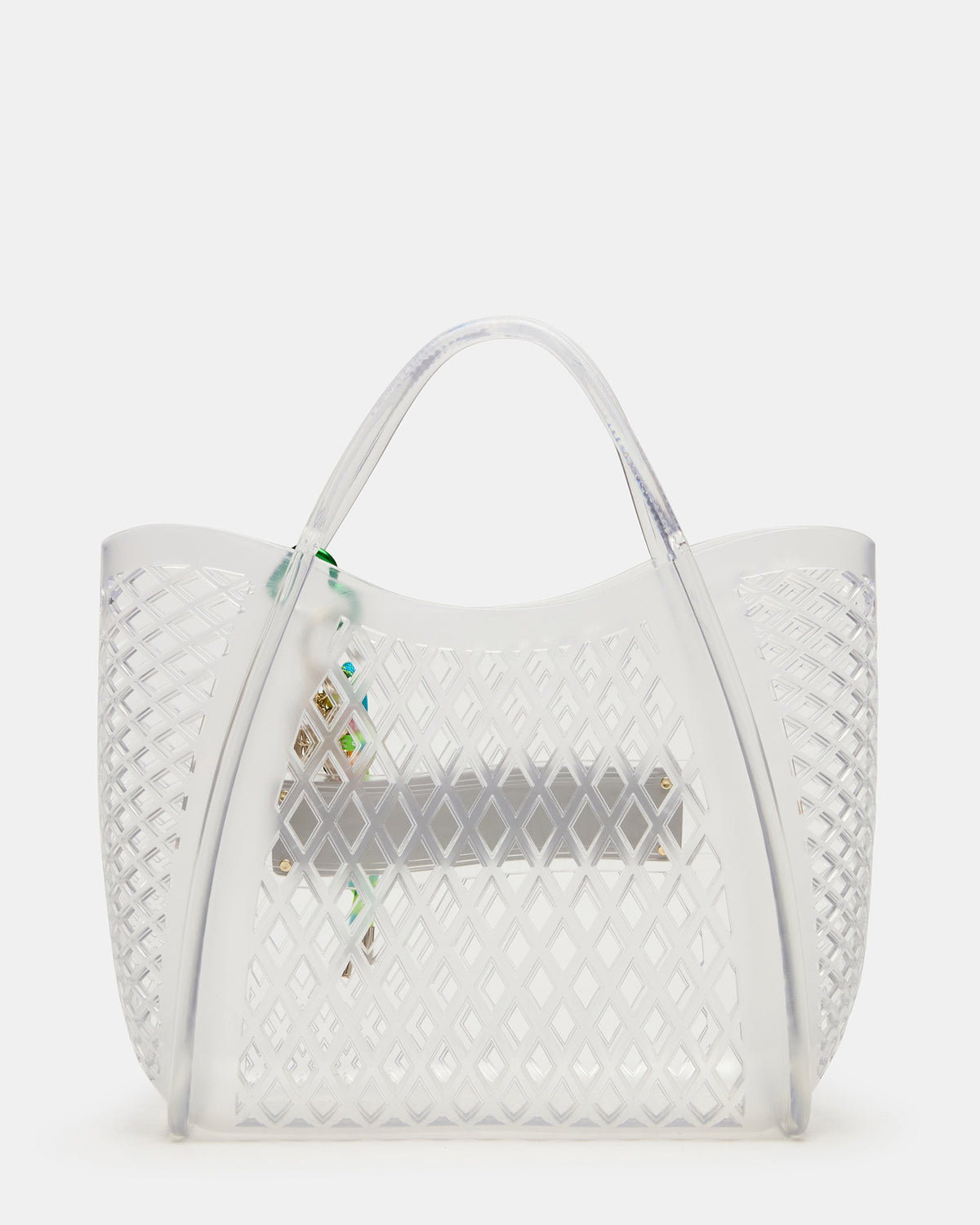 SUMMER Bag Clear Caged Jelly Top-Handle Tote Handbag