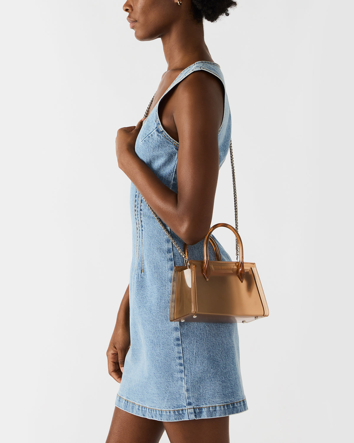 PEACH Jelly Bag Clear Mini Crossbody Top-Handle Handbag