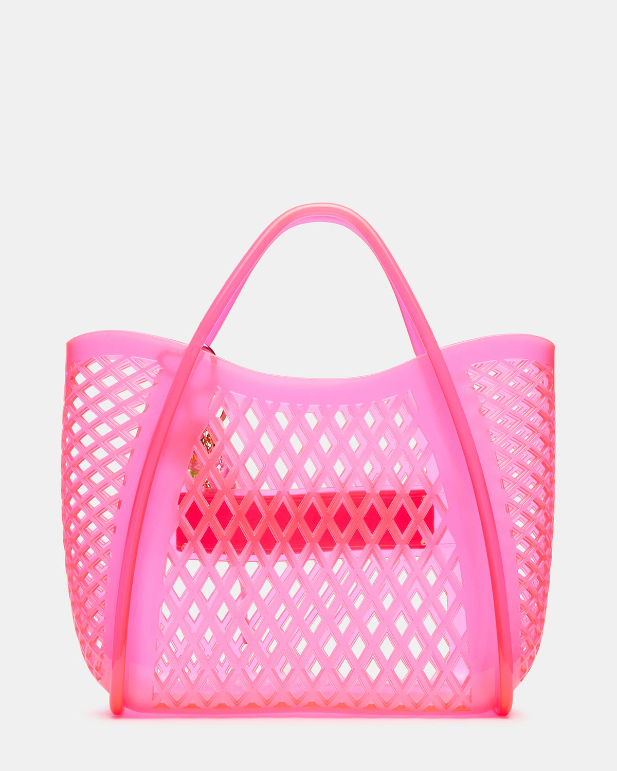 SUMMER Bag Pink Caged Jelly Top-Handle Tote Handbag
