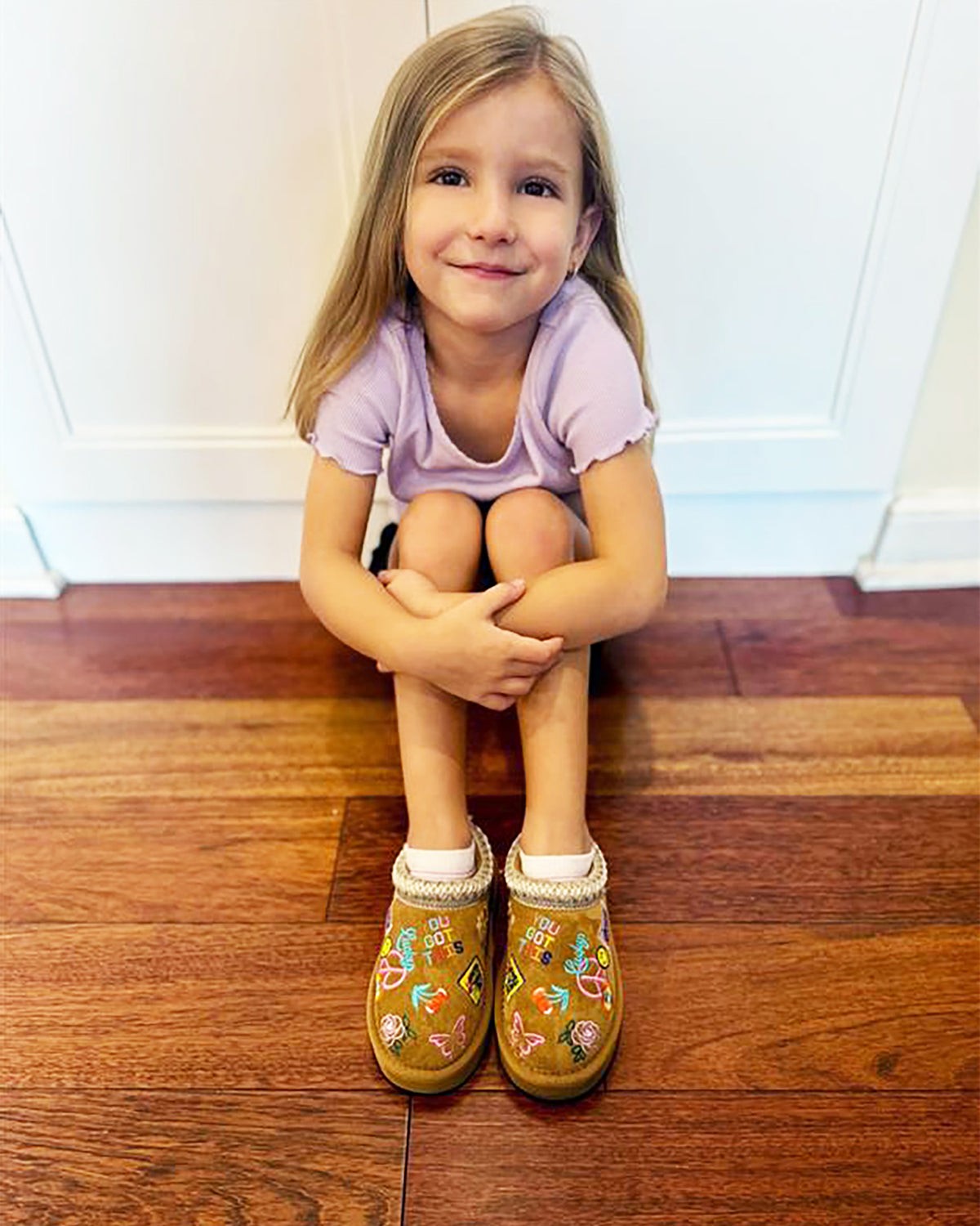 Kids' SELENA Cognac Multi Girls' Slip-On Mule Flat