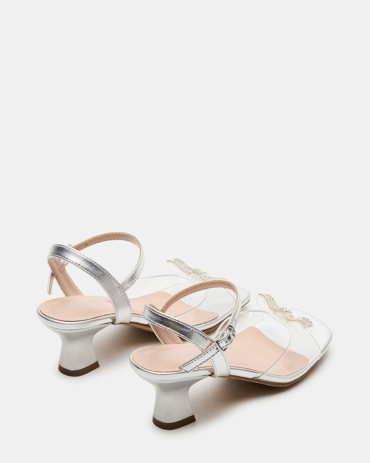Kids' MERRY Silver Girls' Square-Toe Rhinestone Heel Steve Madden SILVER