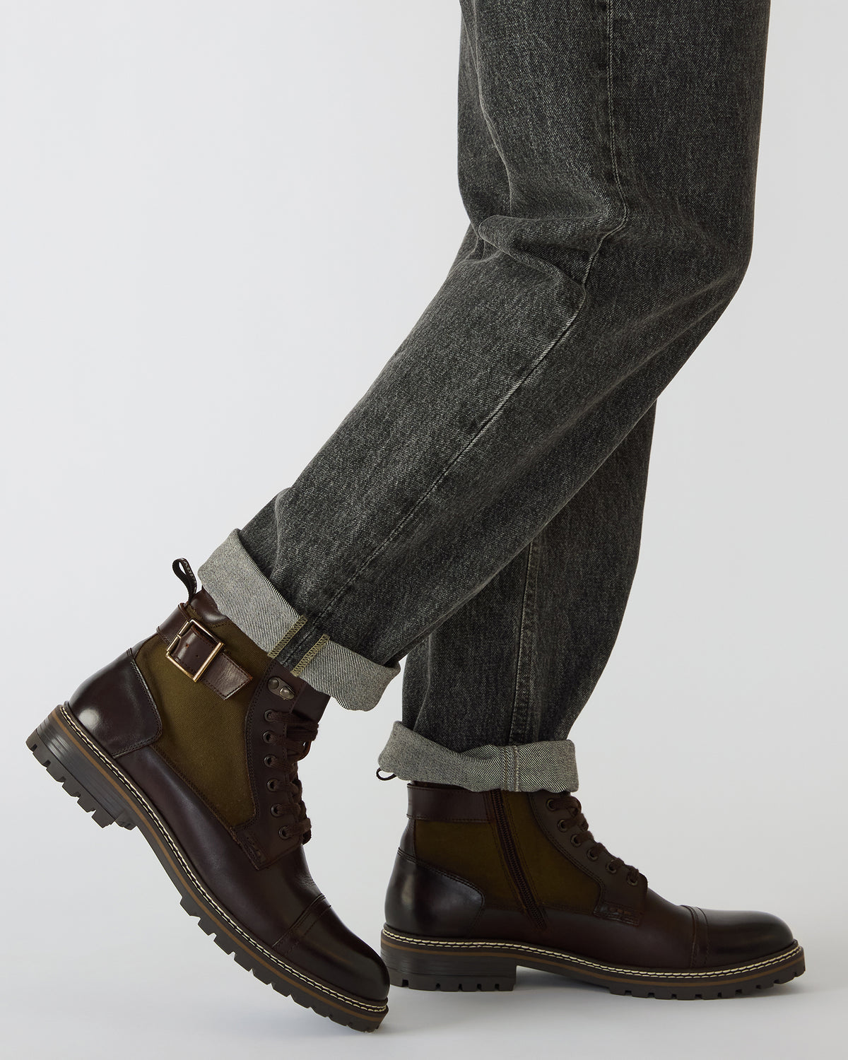 REID Cognac Lace-Up Lug Men's Ankle Boot