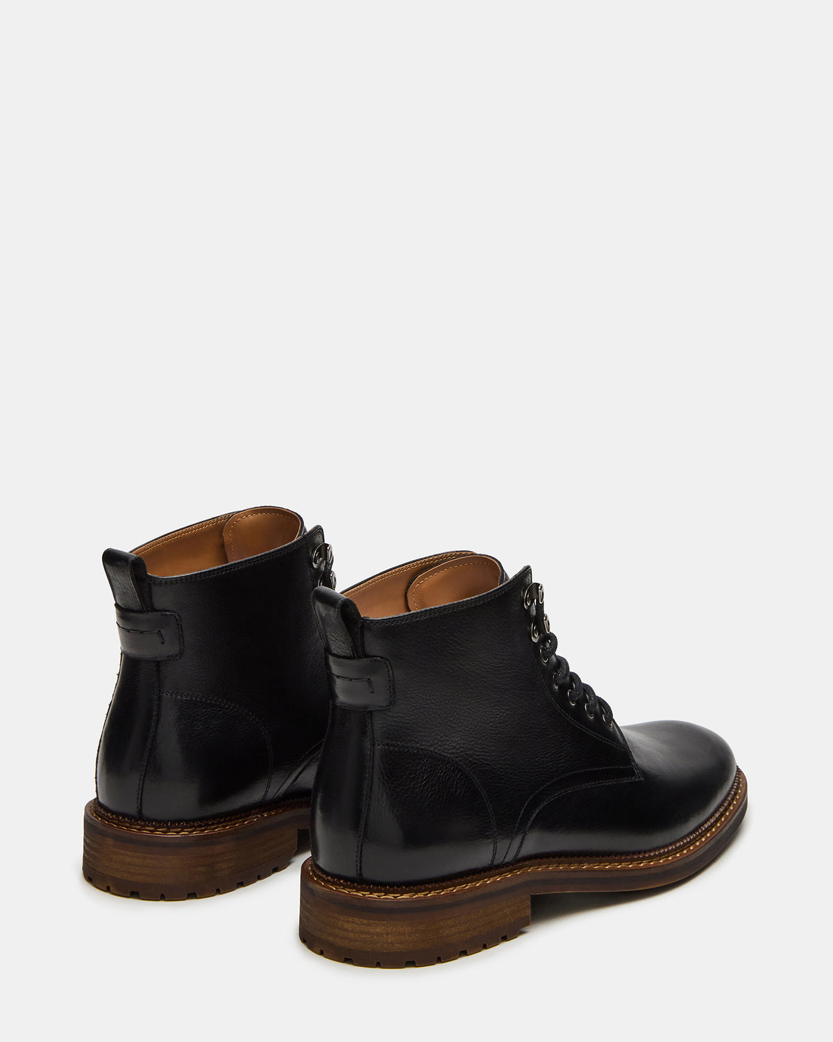 NOBY Black Leather Men's Lace-Up Ankle Boot
