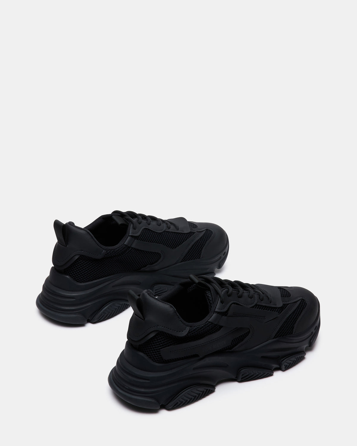 POSSESS Black Low-Top Lace-Up Men's Sneaker