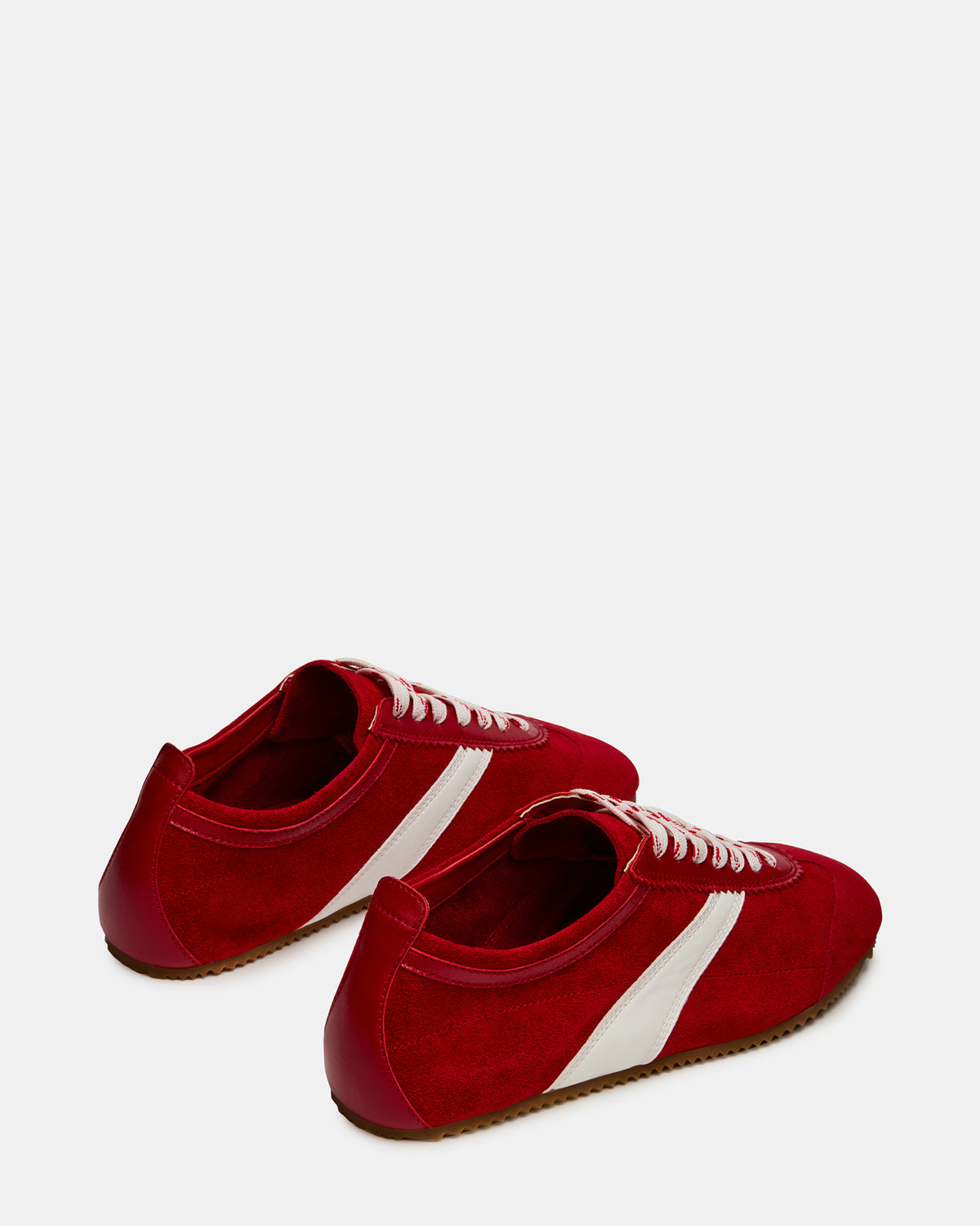 JUNA Red Low-Top Lace-Up Stripe Men's Sneaker