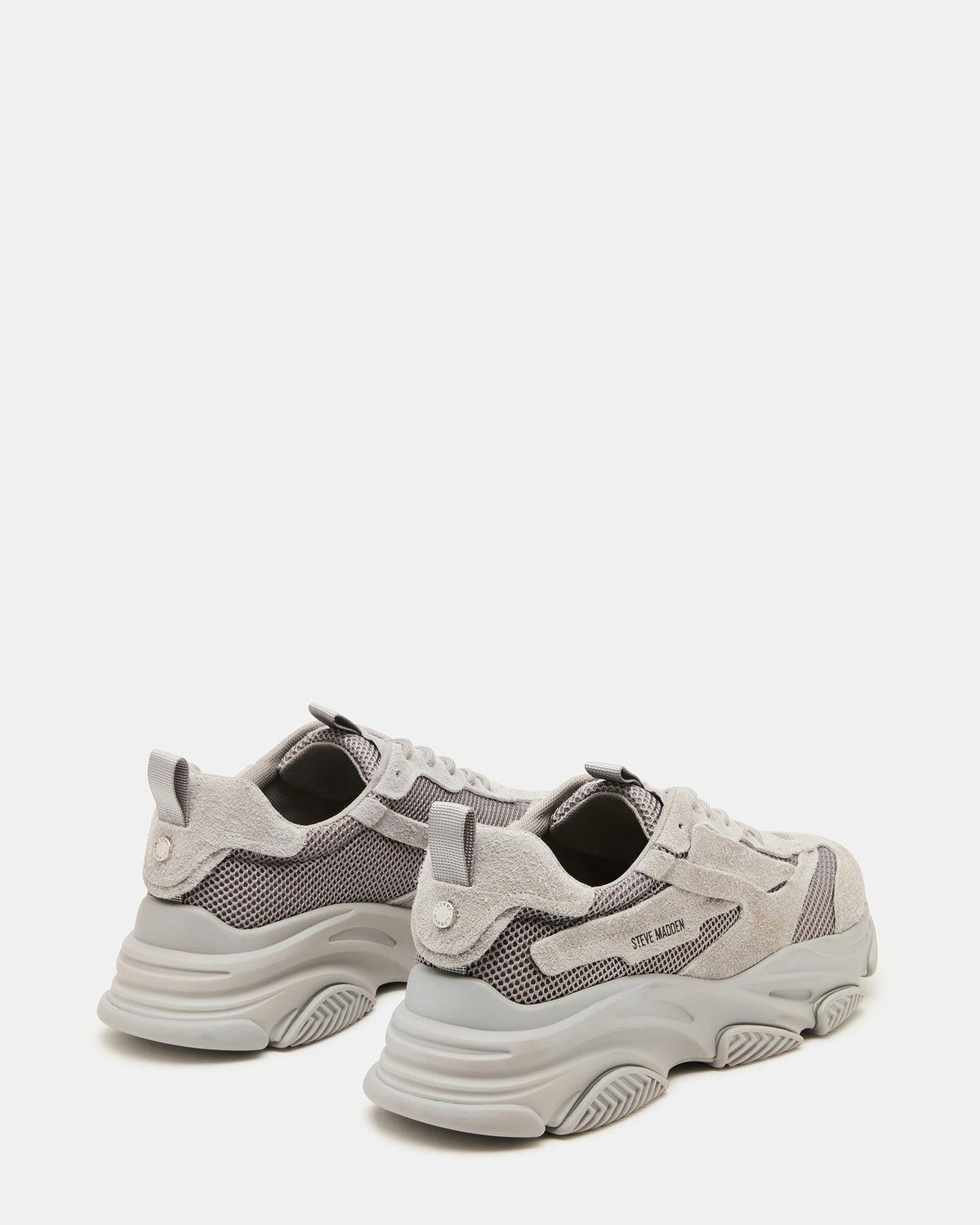 POSSESS Grey Suede Low-Top Lace-Up Men's Sneaker
