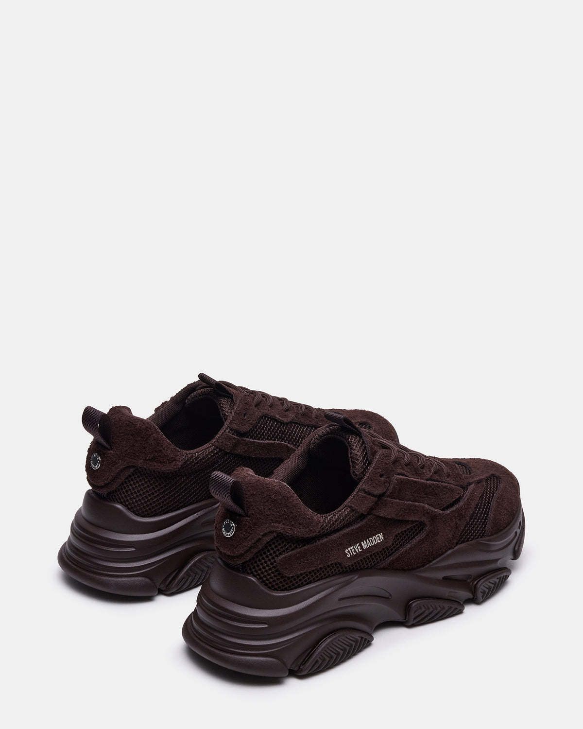 POSSESS Brown Suede Low-Top Lace-Up Men's Sneaker