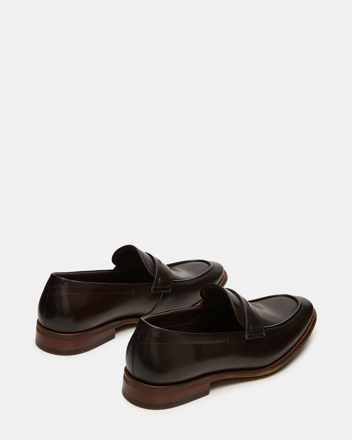 LIGHTNING Brown Leather Round-Toe Slip-On Men's Loafer