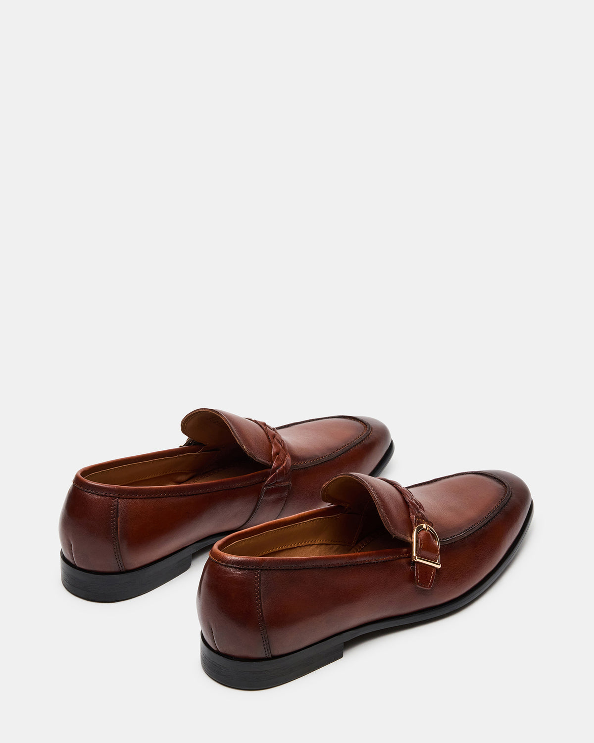 CHAPLIN Tan Leather Woven-Strap Buckle Slip-On Men's Loafer