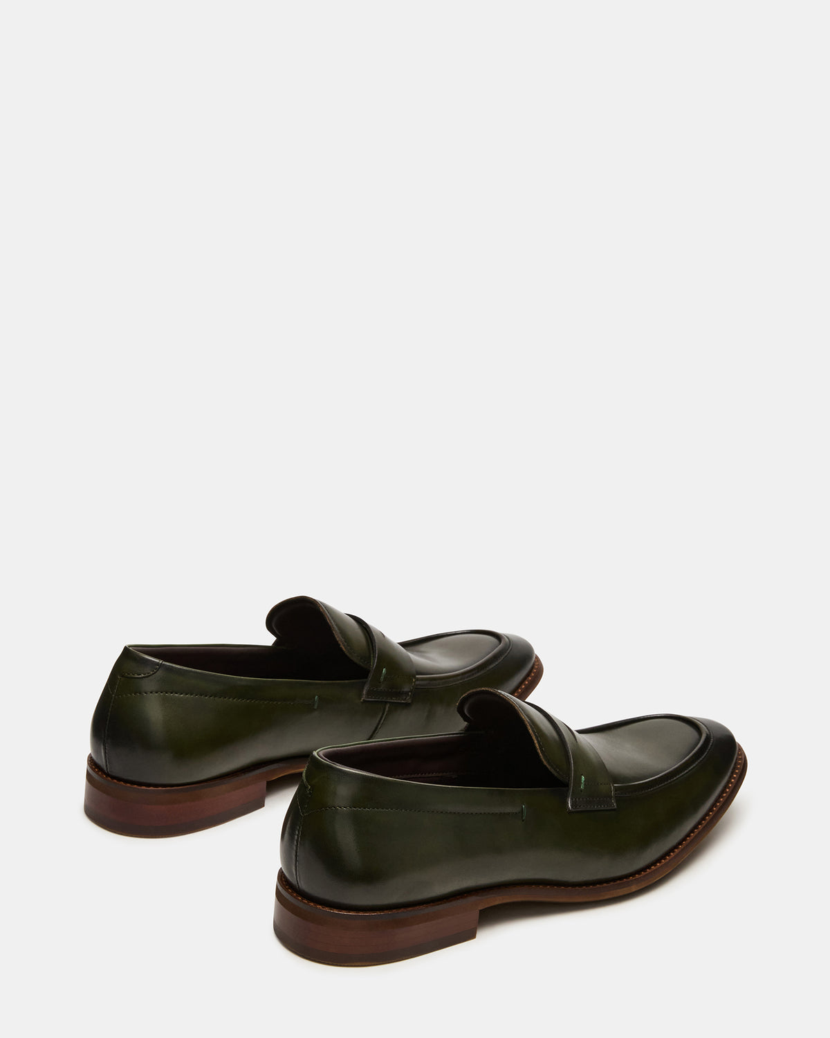 LIGHTNING Dark Green Round-Toe Slip-On Men's Loafer