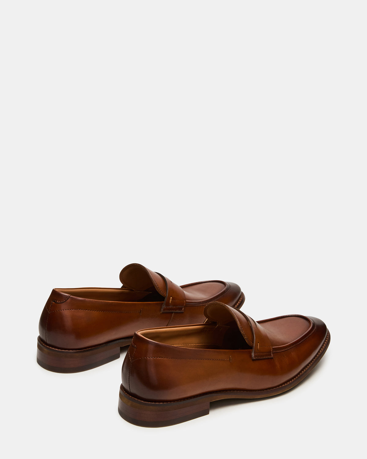 LIGHTNING Tan Leather Round-Toe Slip-On Men's Loafer