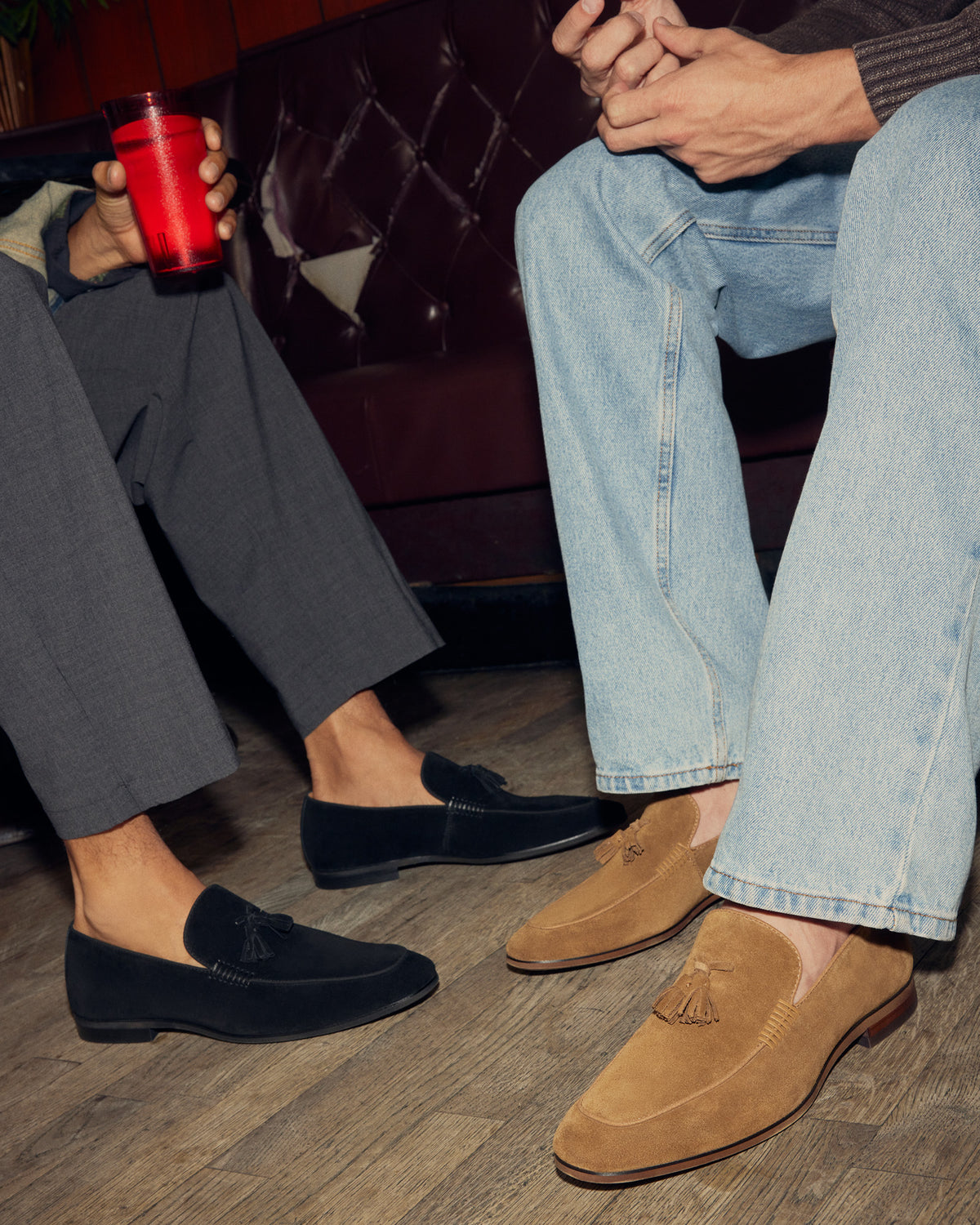 ONDRE Tan Suede Tassel Slip-On Men's Loafer