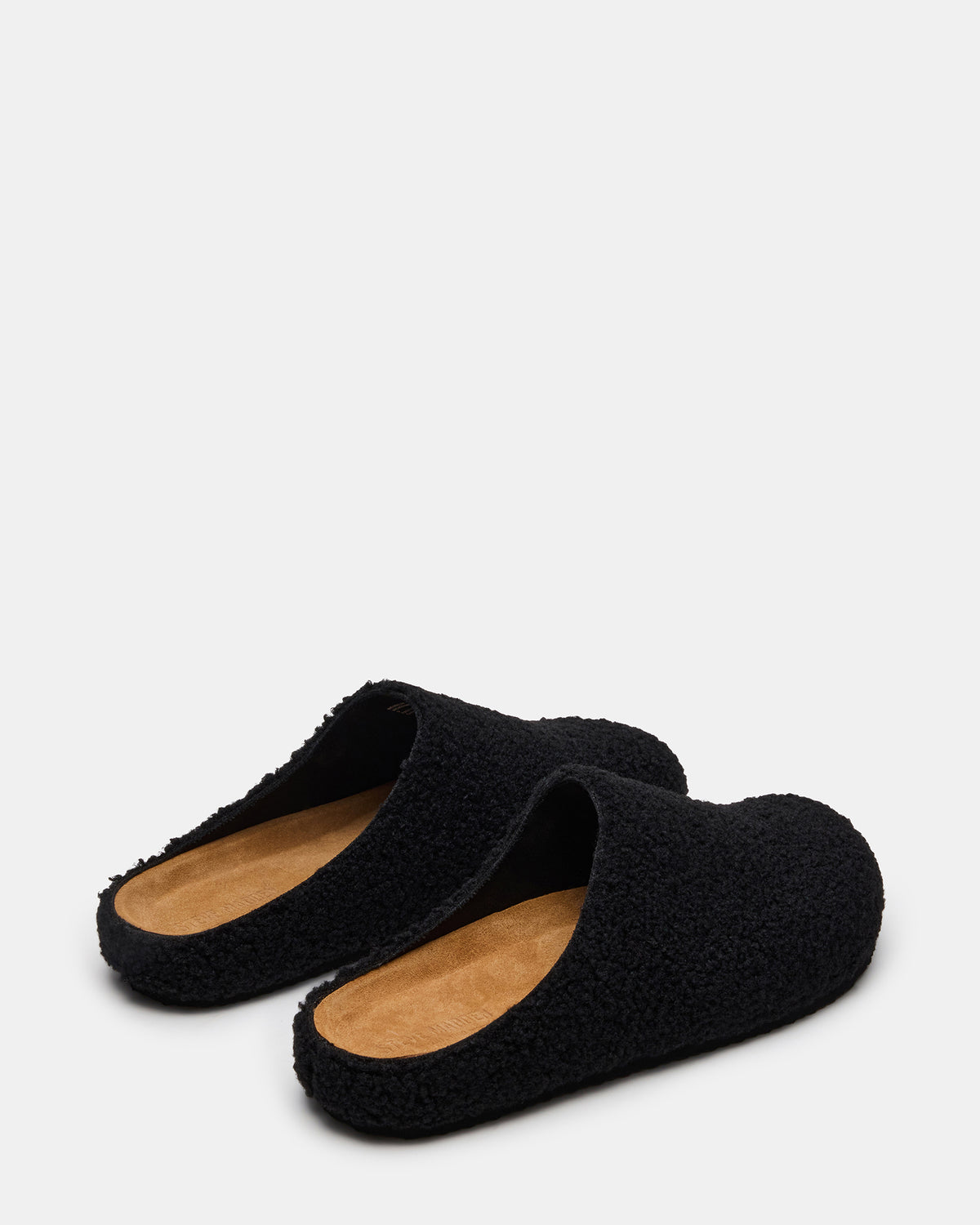 WENDELIN Black Faux Shearling Footbed Slip-On Men's Casual Clog