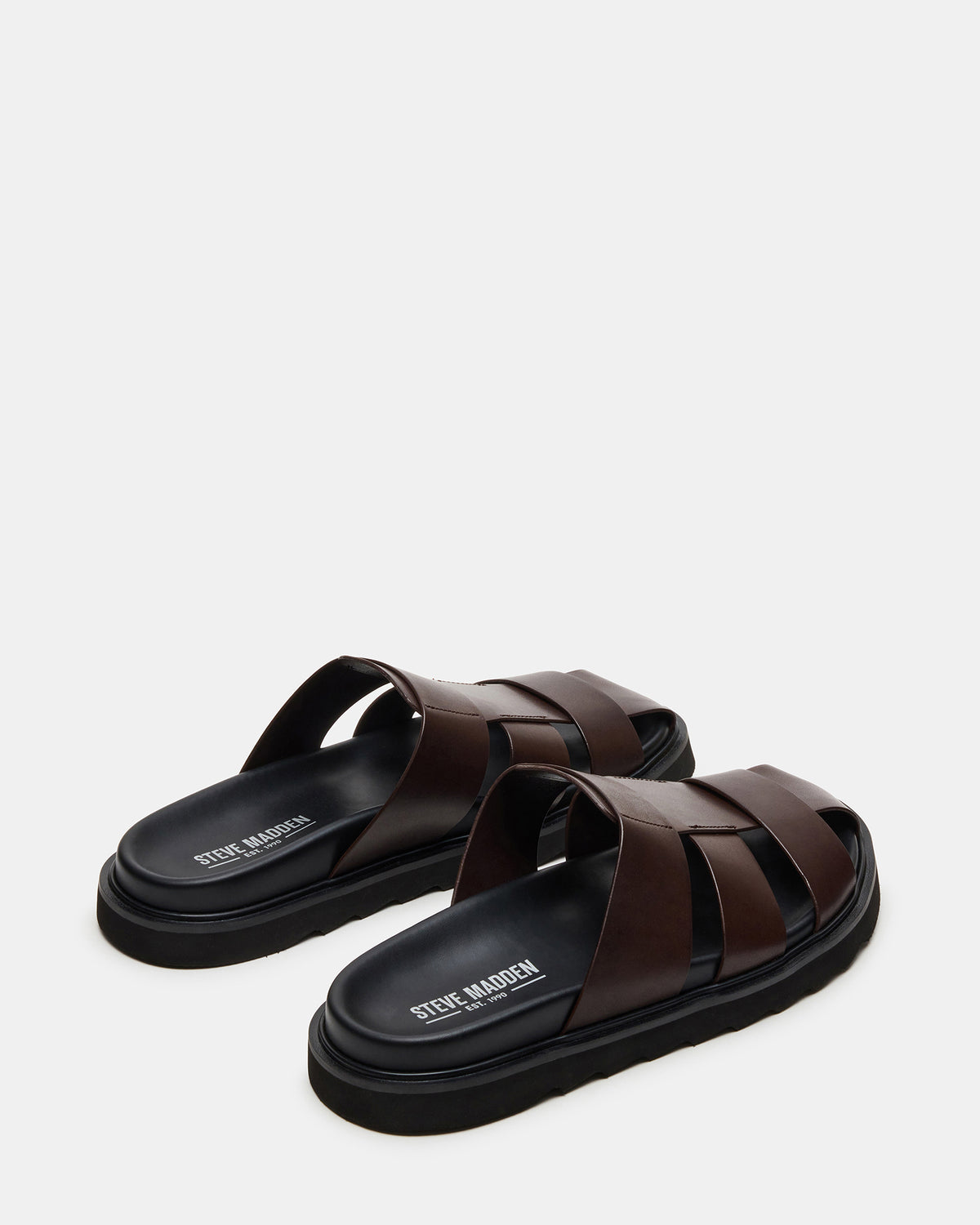 BLAZET Brown Leather Footbed Fisherman Men's Sandal Steve Madden BROWN LEATHER