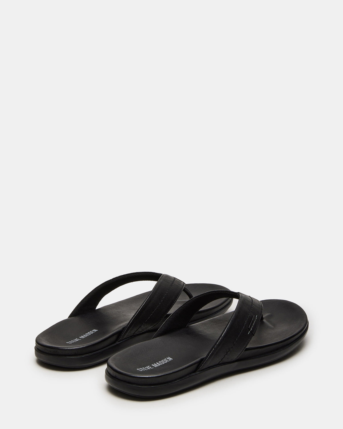 EMMETT Black Leather Men's Thong Sandal