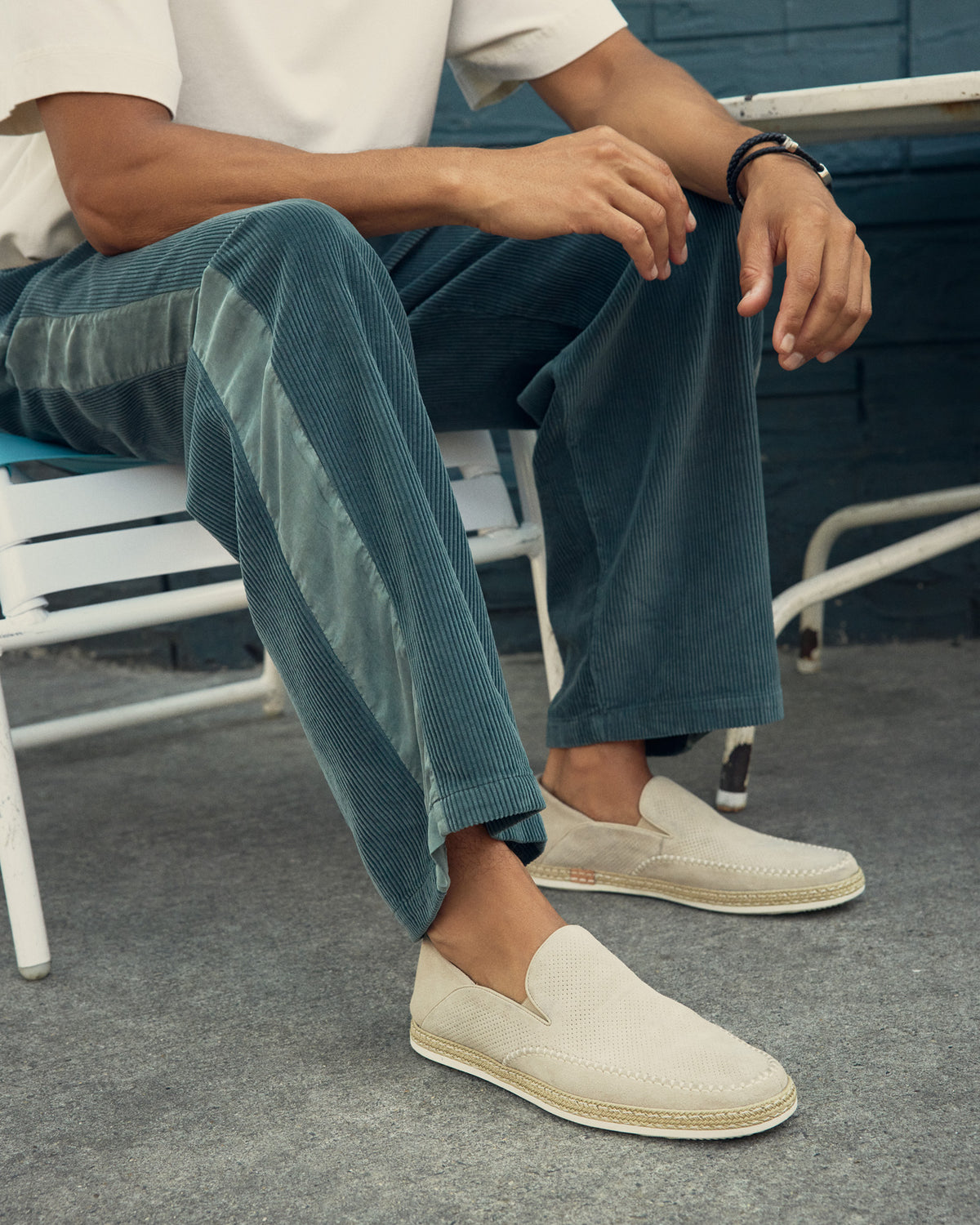 CAYDENN Off-White Slip-On Espadrille Men's Casual Loafer