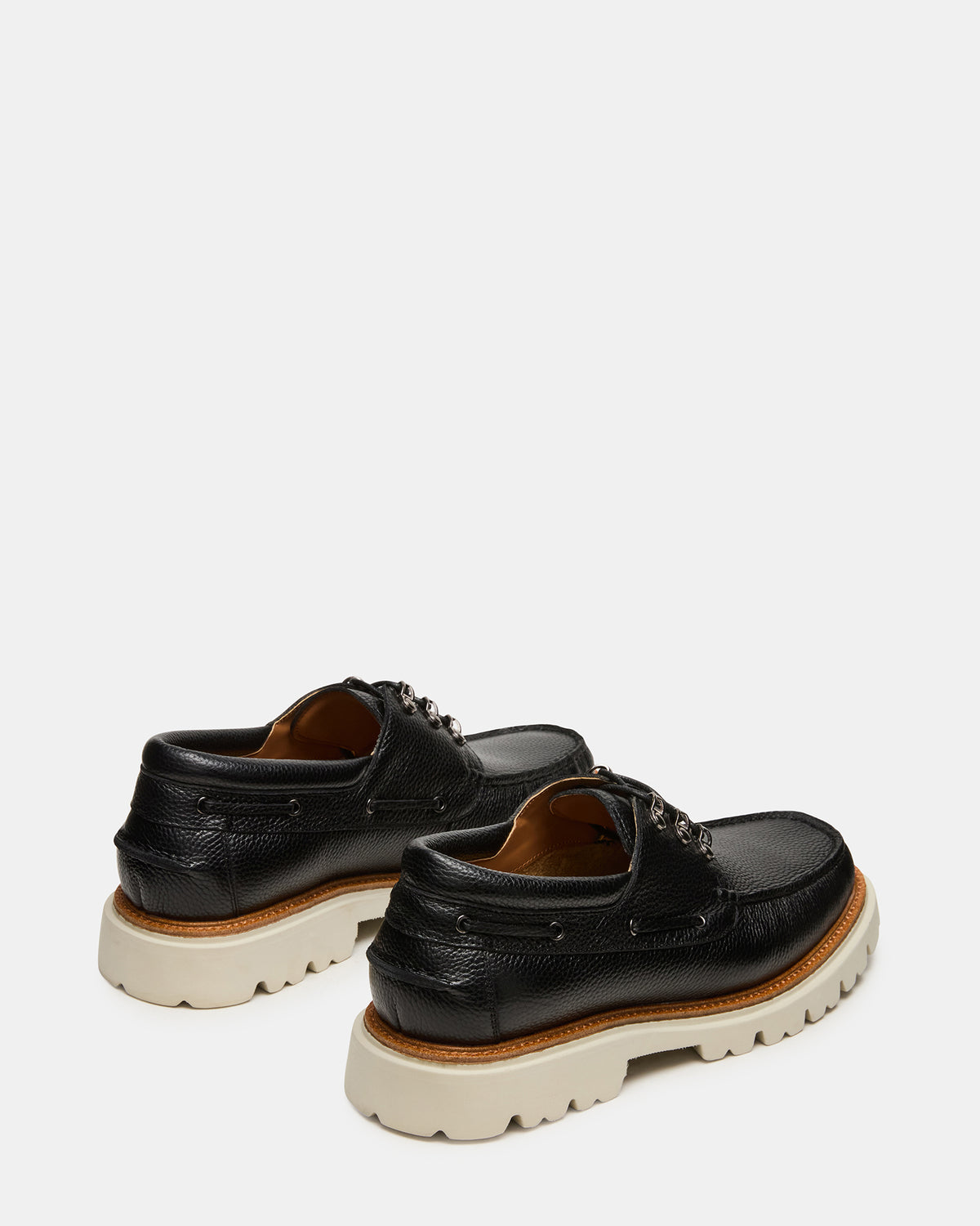 VICTOR Black Leather Slip-On Men's Casual Boat Shoe