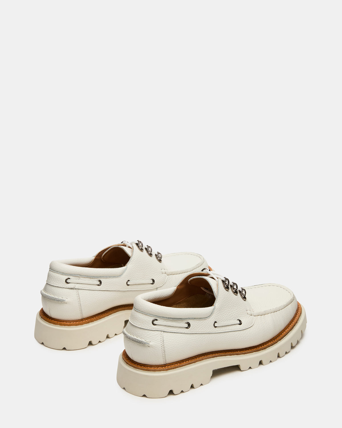 VICTOR White Leather Slip-On Men's Casual Boat Shoe