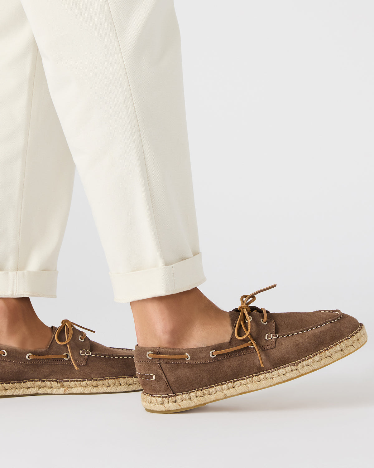 PANCHO Olive Suede Slip-On Espadrille Boat Shoe Men's Casual