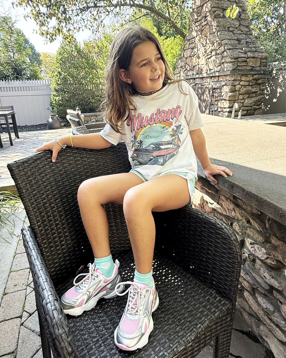 Kids' SPEDSTR Pink Low-Top Lace-Up Girls' Sneaker