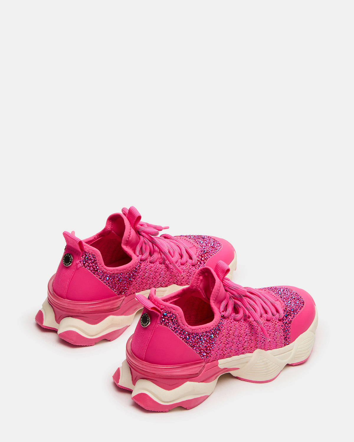 Kids' SOLACE Hot Pink Low-Top Lace-Up Knit Girls' Sneakers Steve Madden HOT PINK