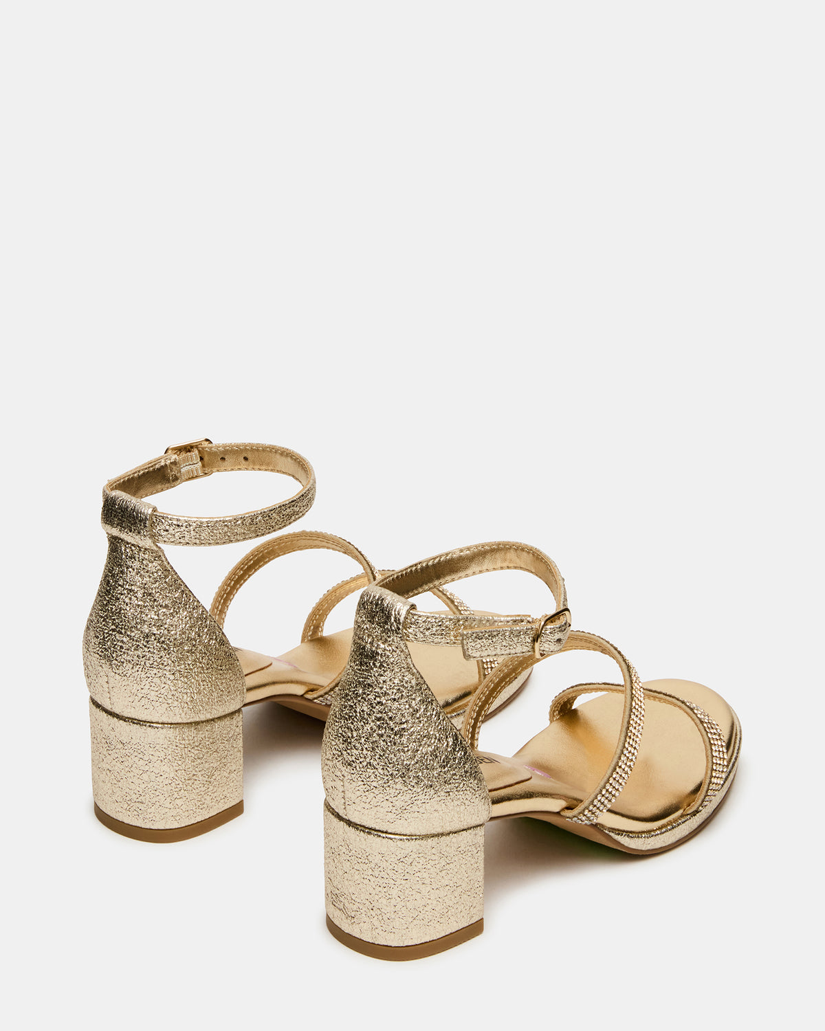 Kids' SIZZLE Gold Girls' Strappy Block Heel