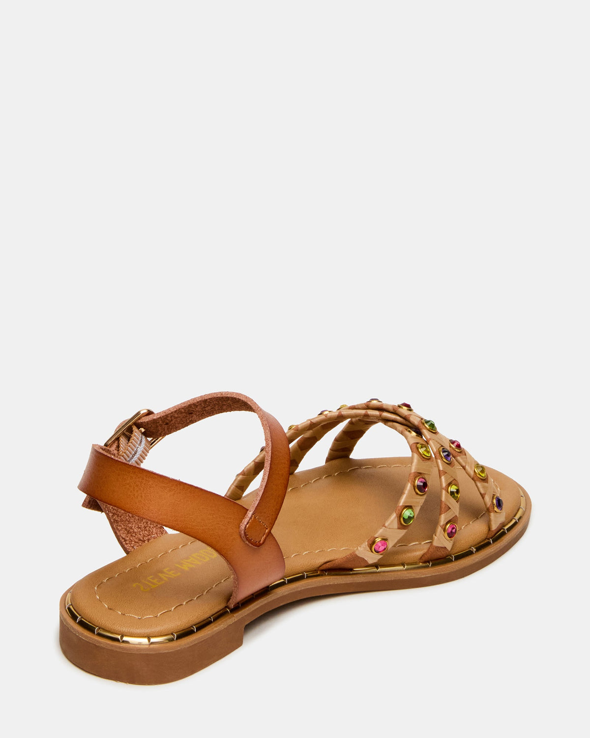 Kids' GILLIAN Cognac Multi Strappy Rhinestone Embellished Girls' Sandal