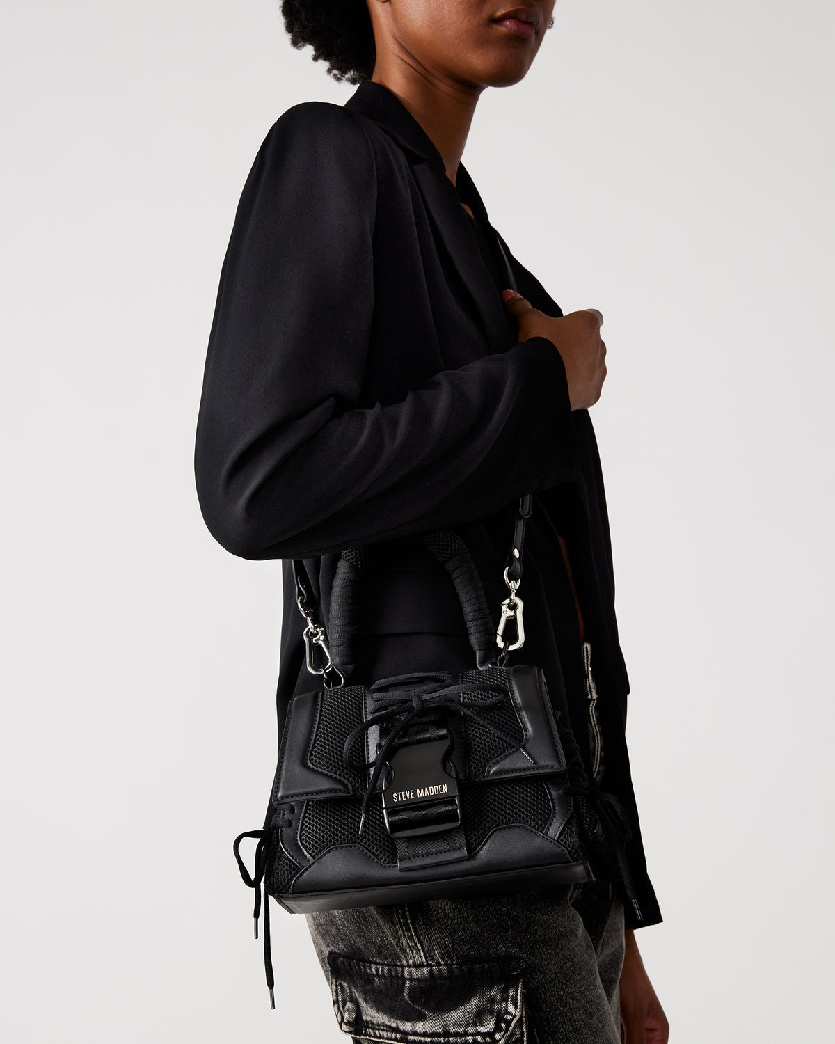 DIEGO Black Women's Handbag with Crossbody Strap