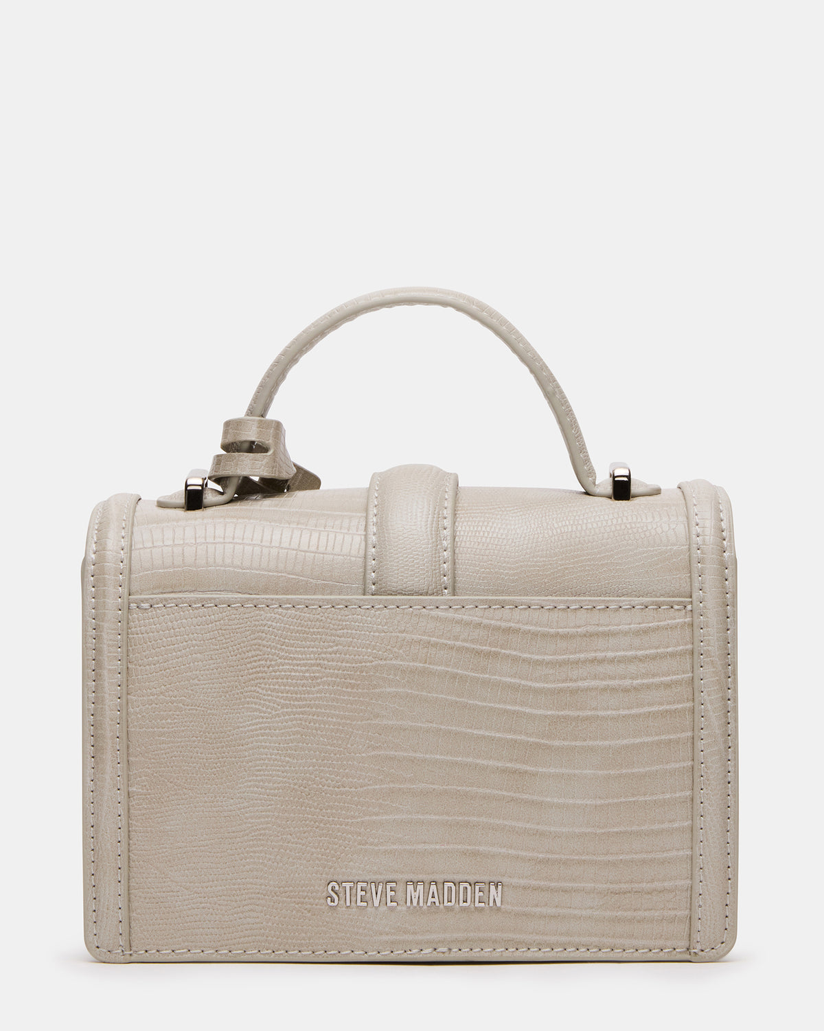 CLARK Bag Light Grey Structured Top-Handle Mini Handbag