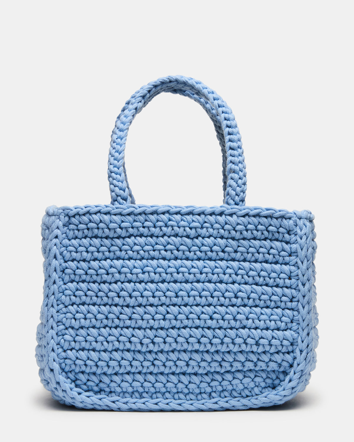 LUVLY Bag Light Blue Mini Top-Handle Flower Decal Crochet Crossbody Handbag