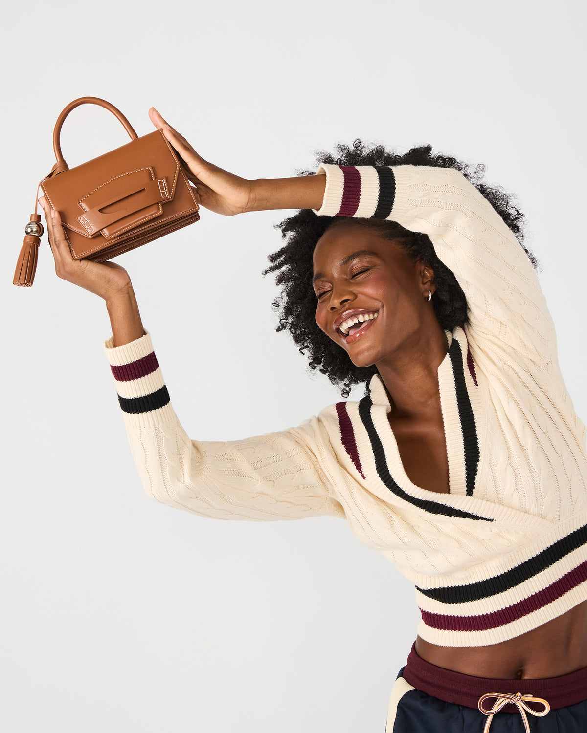 PREPPY Bag Toffee Structured Top-Handle Penny Loafer Crossbody Handbag