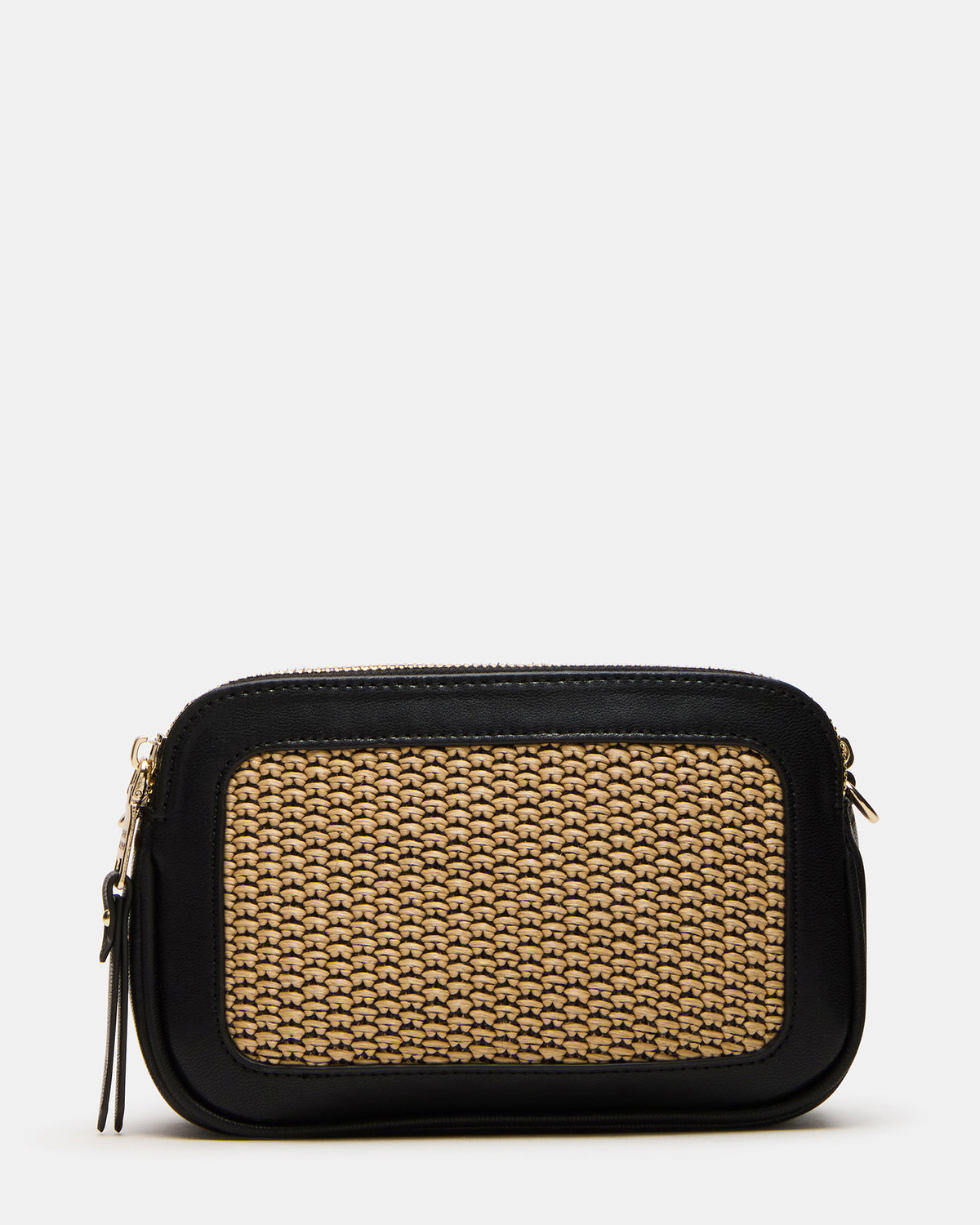 DAISYS Black Multi Women's Studded Straw Crossbody Handbag