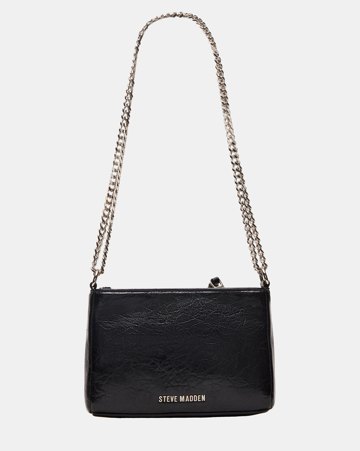 SKY Bag Black/Silver Moto Rhinestone Embellished Stud Crossbody Handbag