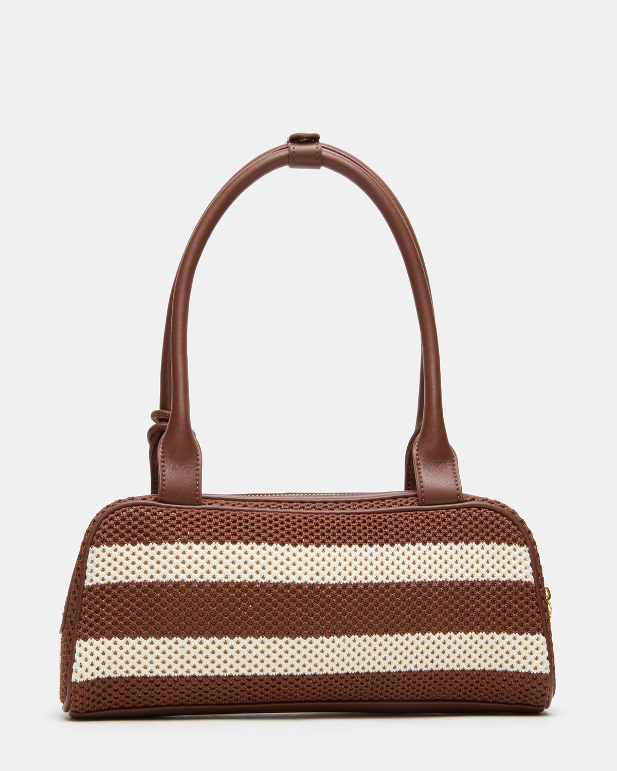 LAGUNE Bag Chocolate Multi Elongated Straw Shoulder Strap Handbag