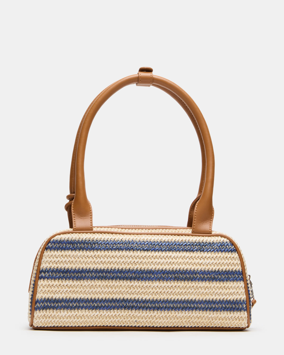 LAGUNE Bag Navy Multi Elongated Straw Shoulder Strap Handbag